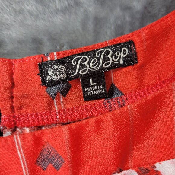 BeBop Womens L Coral Floral Border Print Dress Tie Waist‎ Boho Spring Summer - Picture 2 of 11